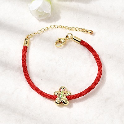 Christmas Nylon Cord Bracelets BJEW-L715-02G-01-1