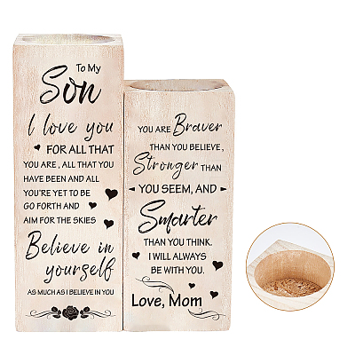 Wooden Candle Holder AJEW-WH0257-008-1