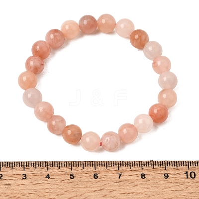 8.5MM Natural Dyed & Heated Chalcedony Round Beaded Stretch Bracelets for Women GG-CBA3F02-14A-02-1