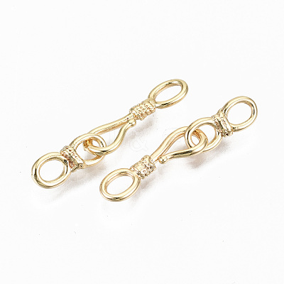 Brass Hook and S-Hook Clasps KK-S356-113G-NF-1