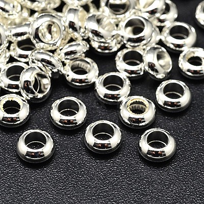 Brass Flat Round Spacer Beads X-KK-M085-10S-NR-1