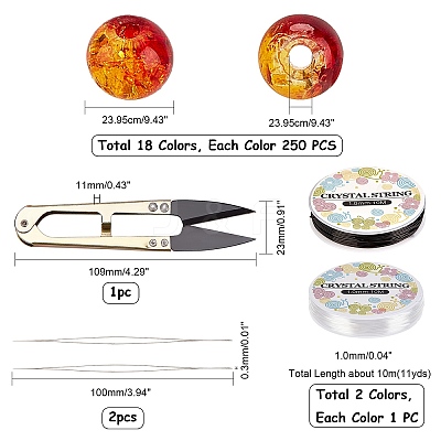DIY Baking Paint Crackle Glass Beads Stretch Bracelet Making Kits DIY-PH0004-54C-1