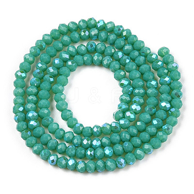 Electroplate Opaque Solid Color Glass Beads Strands EGLA-A034-P1mm-L25-1