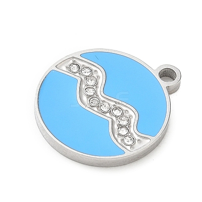 Twelve Constellations 304 Stainless Steel Enamel Pendants SA-CBAAE04-01P-01-1