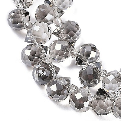 Electroplate Glass Beads Strands EGLA-D030-17W-1