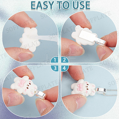 100Pcs 5 Colors Tibetan Style Alloy Glue-on Flat Pad Bails FIND-SP0001-89-1