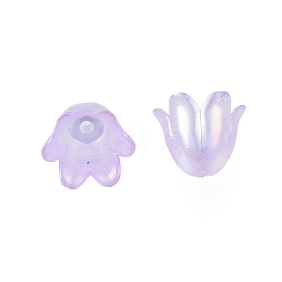 6-Petal Imitation Jelly Acrylic Bead Caps JACR-T002-02A-1
