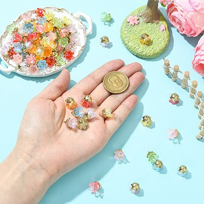 90Pcs 9 Colors Acrylic Pendants OACR-CJ0002-58-1