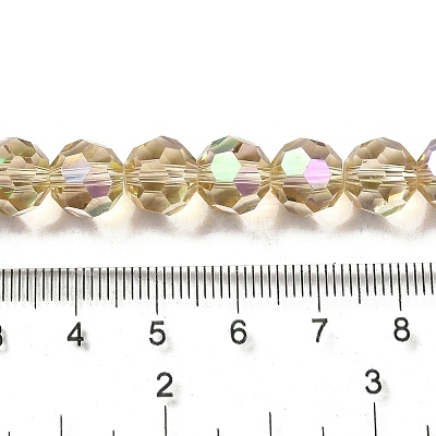 Electroplate Transparent Glass Beads Strands X-EGLA-A035-T10mm-L22-1