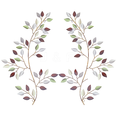Iron Leaves Branch Wall Decorations AJEW-WH0513-30A-1