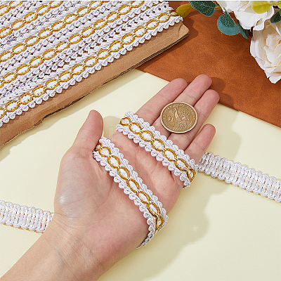 Centipede Braided Polyester Lace Trim OCOR-WH0092-02A-1