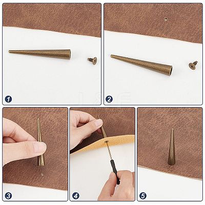 24Pcs 4 Colors Alloy Rivets Set FIND-WR0011-61-1