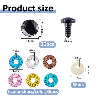 1 Bag Plastic Safety Craft Eye Sets DIY-FH0010-70B-1