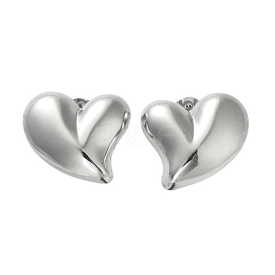 Non-Tarnish Heart 304 Stainless Steel Stud Earrings for Women EJEW-L272-033P-03-1