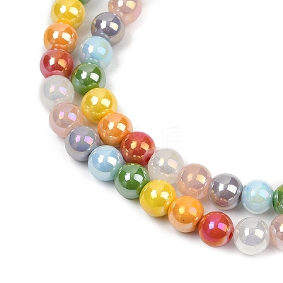 Electroplate Glass Beads Strands EGLA-D300-10-8mm-1