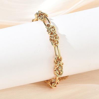 Unisex 304 Stainless Steel Byzantine Chains Bracelets BJEW-G790-06G-1