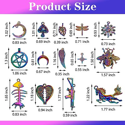 DIY Rainbow Color Pendant Necklace Making Kit DIY-SZ0007-57-1