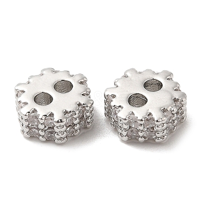 Brass Micro Pave Clear Cubic Zirconia Slide Charms KK-F860-69P-1