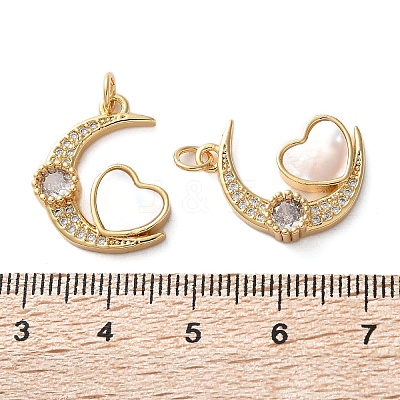 Brass Micro Pave Cubic Zirconia Pendants KK-U070-03B-G-1