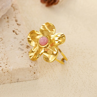 304 Stainless Steel with Resin Cuff Open Rings RJEW-Z132-03G-1