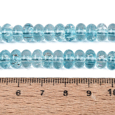 Crackle Transparent Glass Beads Strands GLAA-N074-02A-10-1