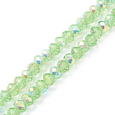 Electroplate Transparent Glass Beads Strands EGLA-K015-07C-1