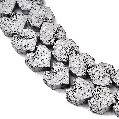 Electroplated Natural Lava Rock Beads Strands G-K388-04B-07-1