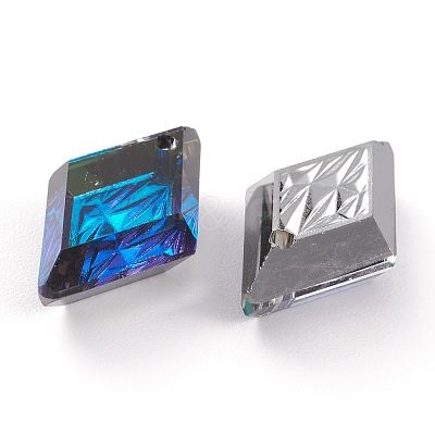 Embossed Glass Rhinestone Pendants GLAA-J101-04B-1