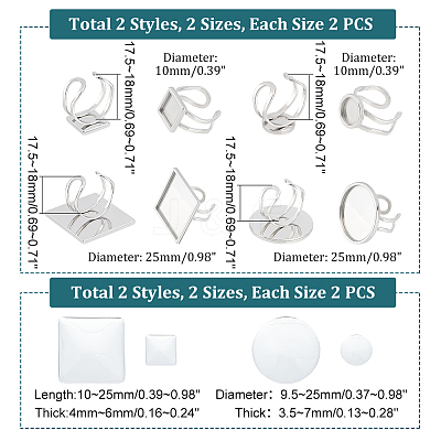 DIY Blank Dome Ring Making Kit DIY-UN0003-99-1