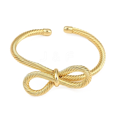Twisted Brass Cuff Bangles BJEW-C112-07G-1