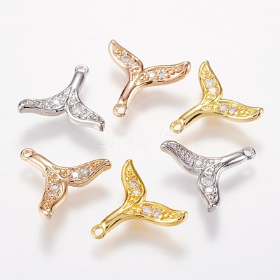Brass Micro Pave Cubic Zirconia Charms KK-I613-03-1
