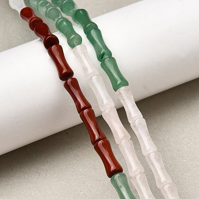 Natural Rose Quartz & Green Aventurine & Red Jasper & Indian Agate & Quartz Crystal Beads Strands G-F801-D-01-1