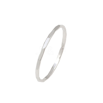 925 Sterling Silver Plain Band Finger Rings RJEW-P165-01A-S-1