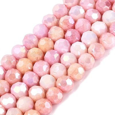 Anti-Tarnish Electroplate Glass Beads Strands EGLA-ZX010-6mm-04-1