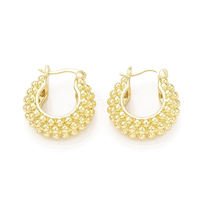 Rack Plating Brass Thick Hoop Earrings for Women EJEW-G340-03G-1