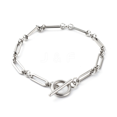 Tarnish Resistant 304 Stainless Steel Figaro Chain Bracelets BJEW-JB06446-1