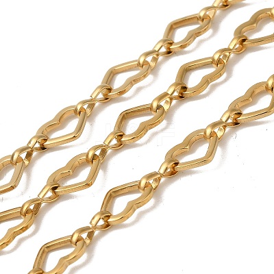 Ion Plating(IP) 304 Stainless Steel Heart Link Chains CHS-Q006-17G-1