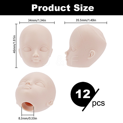 Rubber Craft Doll Head DIY-WH0671-035-1