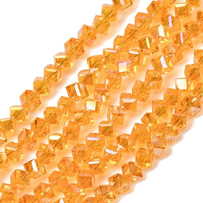 Electroplate Transparent Glass Beads Strands GL-CBA7A17-01A-04-1