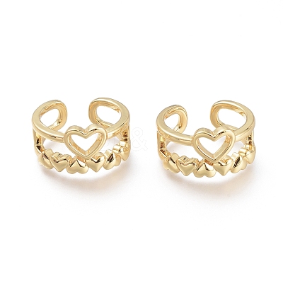 Brass Cuff Rings RJEW-O037-01G-1