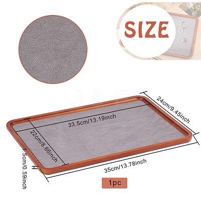 Rectangle Wooden with Velvet Jewelry Trays ODIS-WH0038-29-1