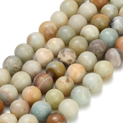 Natural Flower Amazonite Beads Strands GG-CBA6382-A04-10mm-01-1