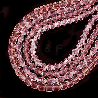 4 Strands 4 Styles Transparent Glass Bead Strands GLAA-TADJ0001-01A-1