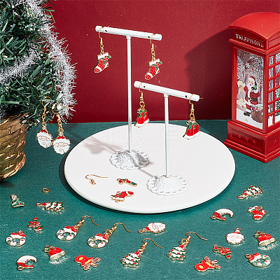 Christmas Theme DIY Alloy Enamel Dangle Earring Making Kit DIY-SC0025-87-1