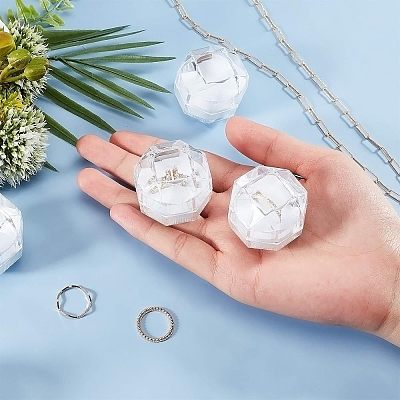 Transparent Plastic Ring Boxes OBOX-CA0001-001B-1