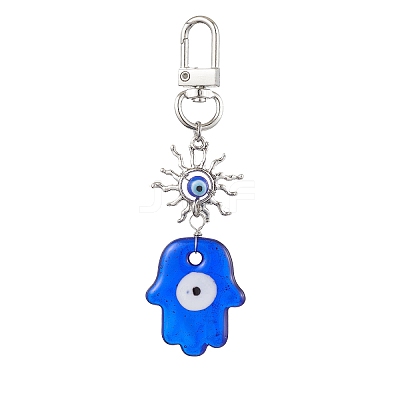 Evil Eye Lampwork Pendant Decorations HJEW-JM01997-03-1