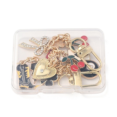 2Pcs 2 Styles Alloy Enamel Pendant Decorations HJEW-BM0001-46B-1