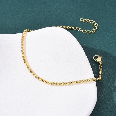 Brass Boston Link Chains Bracelets for Women BJEW-C140-17G-1