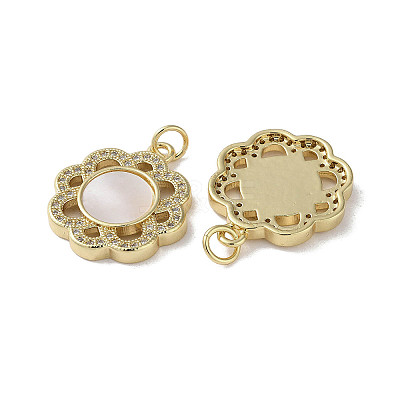 Brass Micro Pave Cubic Zirconia Pendants KK-G485-26B-G-1