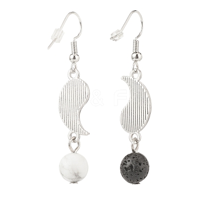 3 Pairs 3 Style Alloy Enamel Yin Yang Matching Asymmetrical Earrings EJEW-JE04894-1